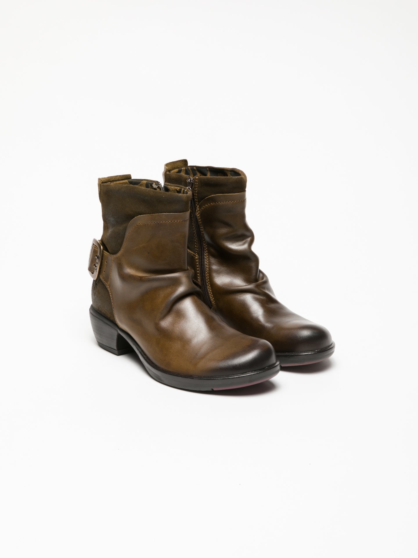 Fly London SaddleBrown Buckle Ankle Boots